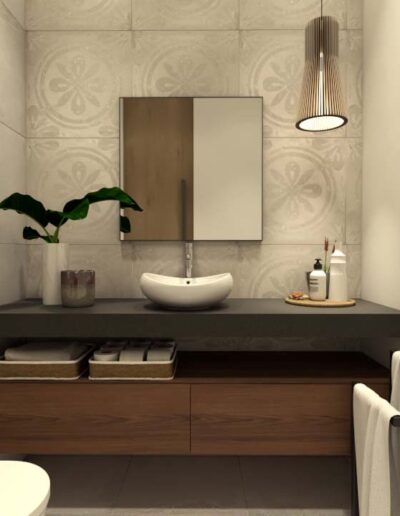 design e decoração de casa de banho de visitas, iluminação e mobiliário por medida
